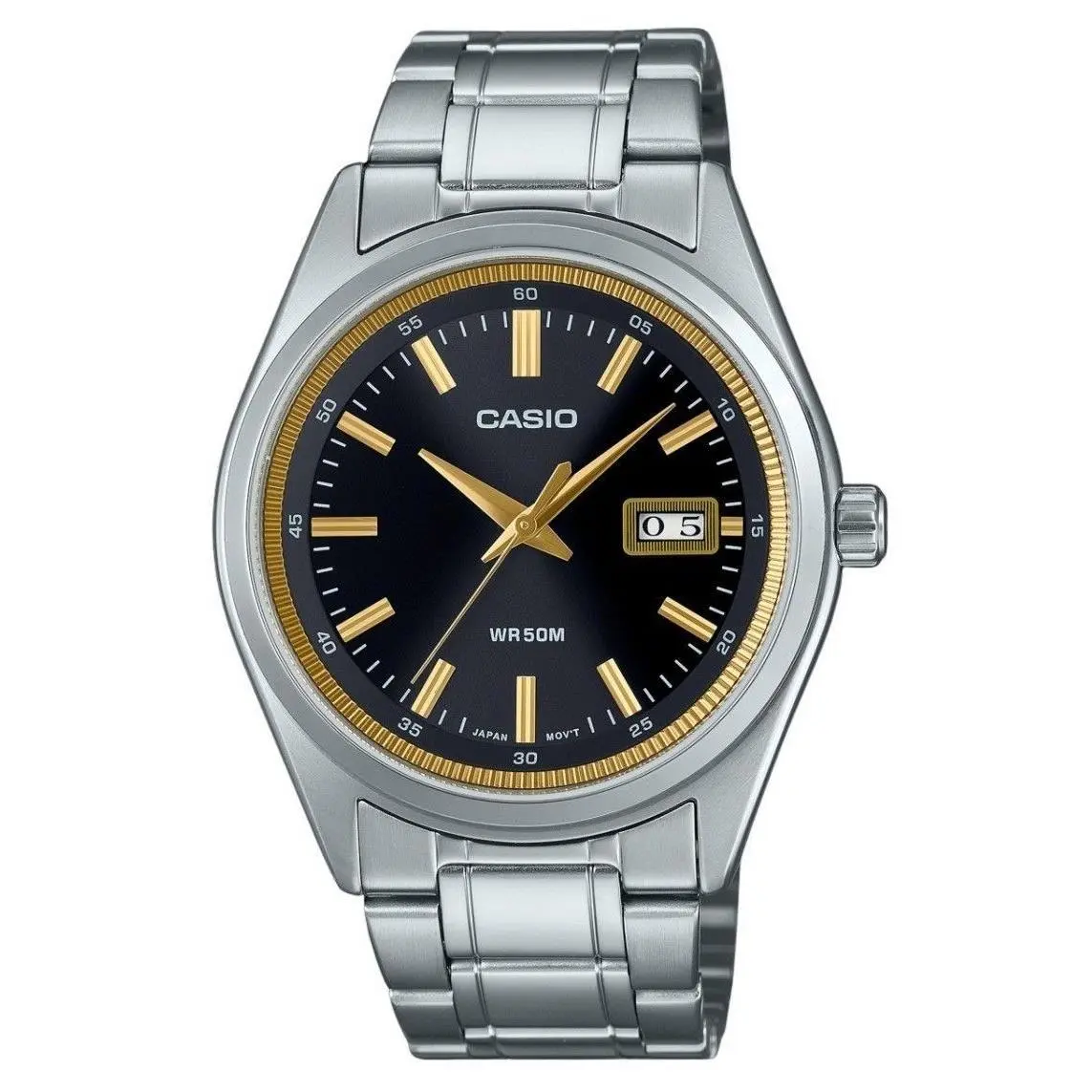 Analog Stainless Steel Black Dial MTP-B180D-1A2V MTPB180D-1A2V Mens Watch by Casio