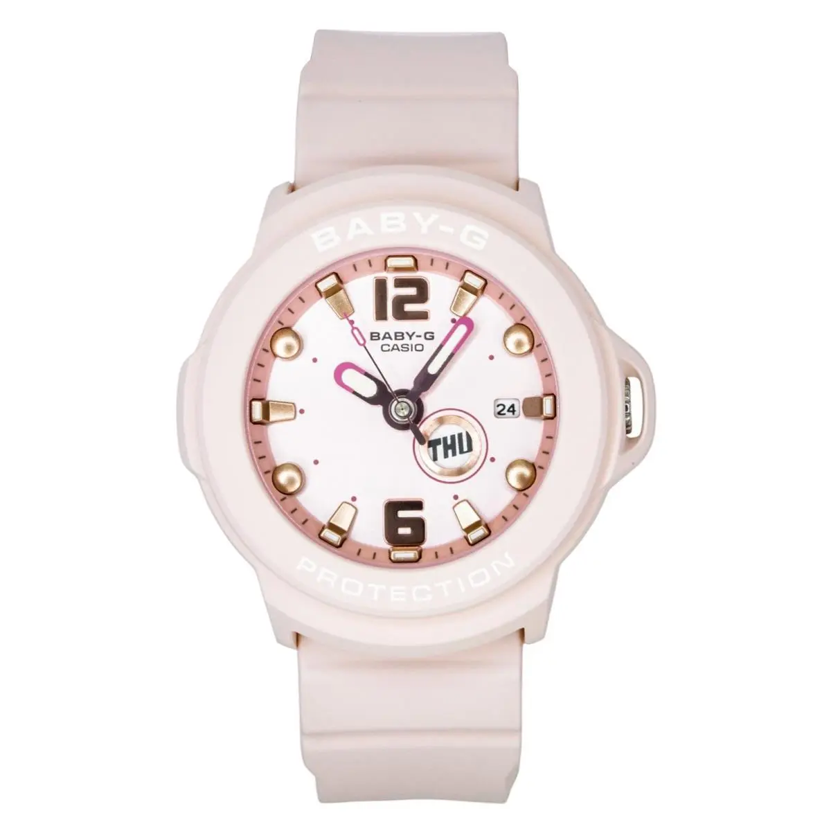 Baby-g Pink Dial Quartz Sports 100M BGA-15K-4A Women`s Ladies Watch by Casio