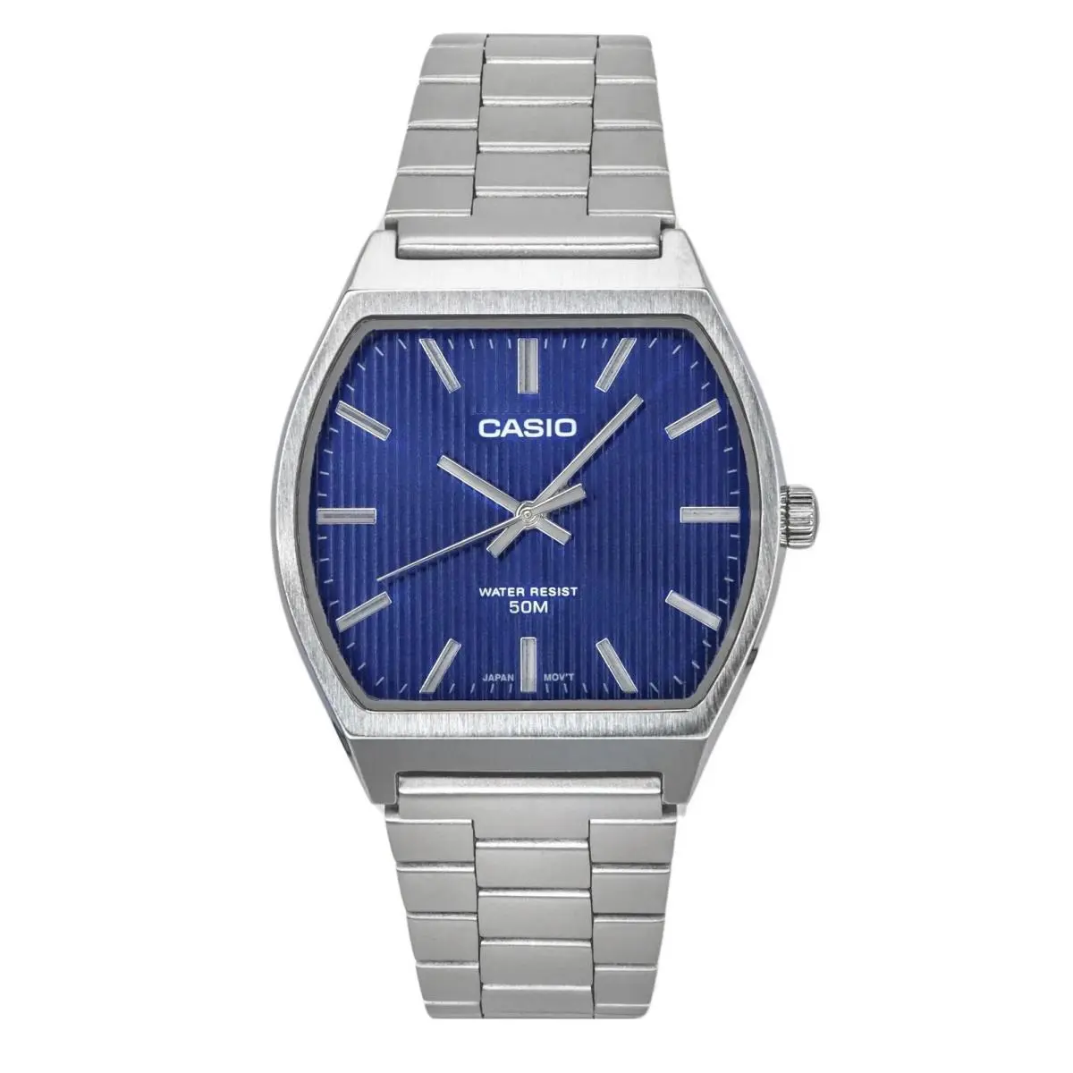 Casio MTP-B140D-2A Men`s Blue Dial Stainless Steel Analog Watch w/ Box