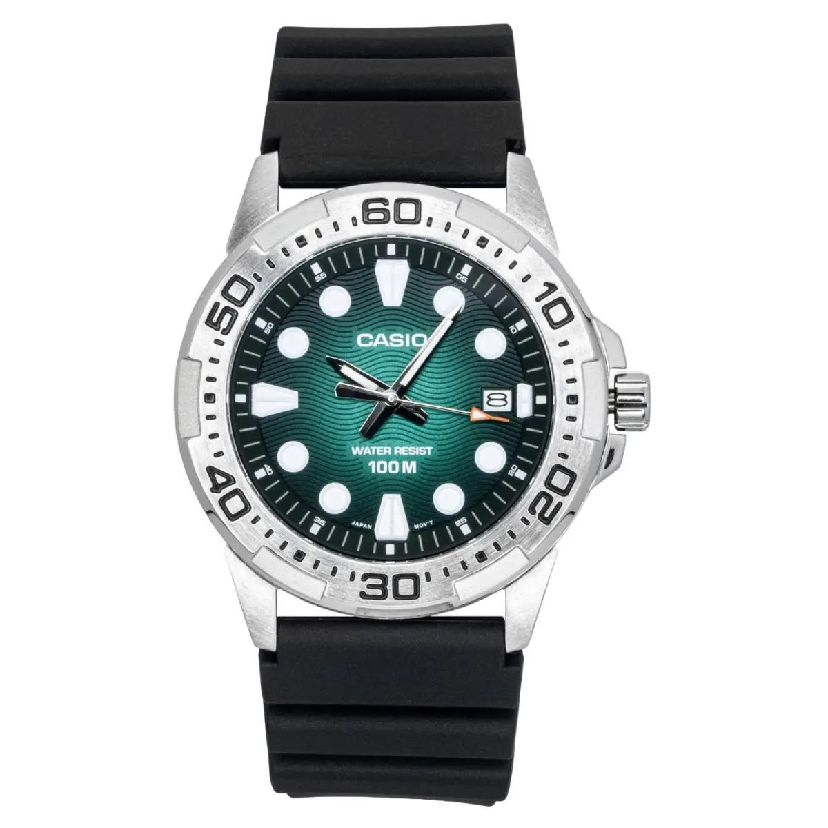 Standard Analog Resin Strap Green Dial Quartz MTD-140-3AV 100M Men`s Watch by Casio