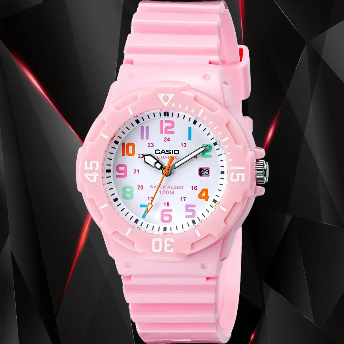 LRW200H-4B2 Women`s Pink Analog Watch Multi Colors 100M WR with Date by Casio