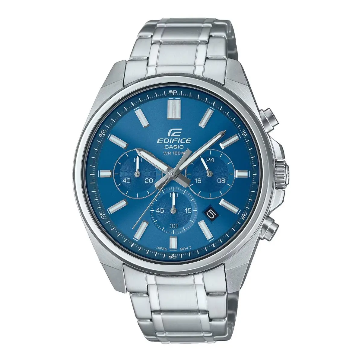Casio EFV650D-2AV Men`s Stainless Steel Blue Dial Standard Chronograph Watch