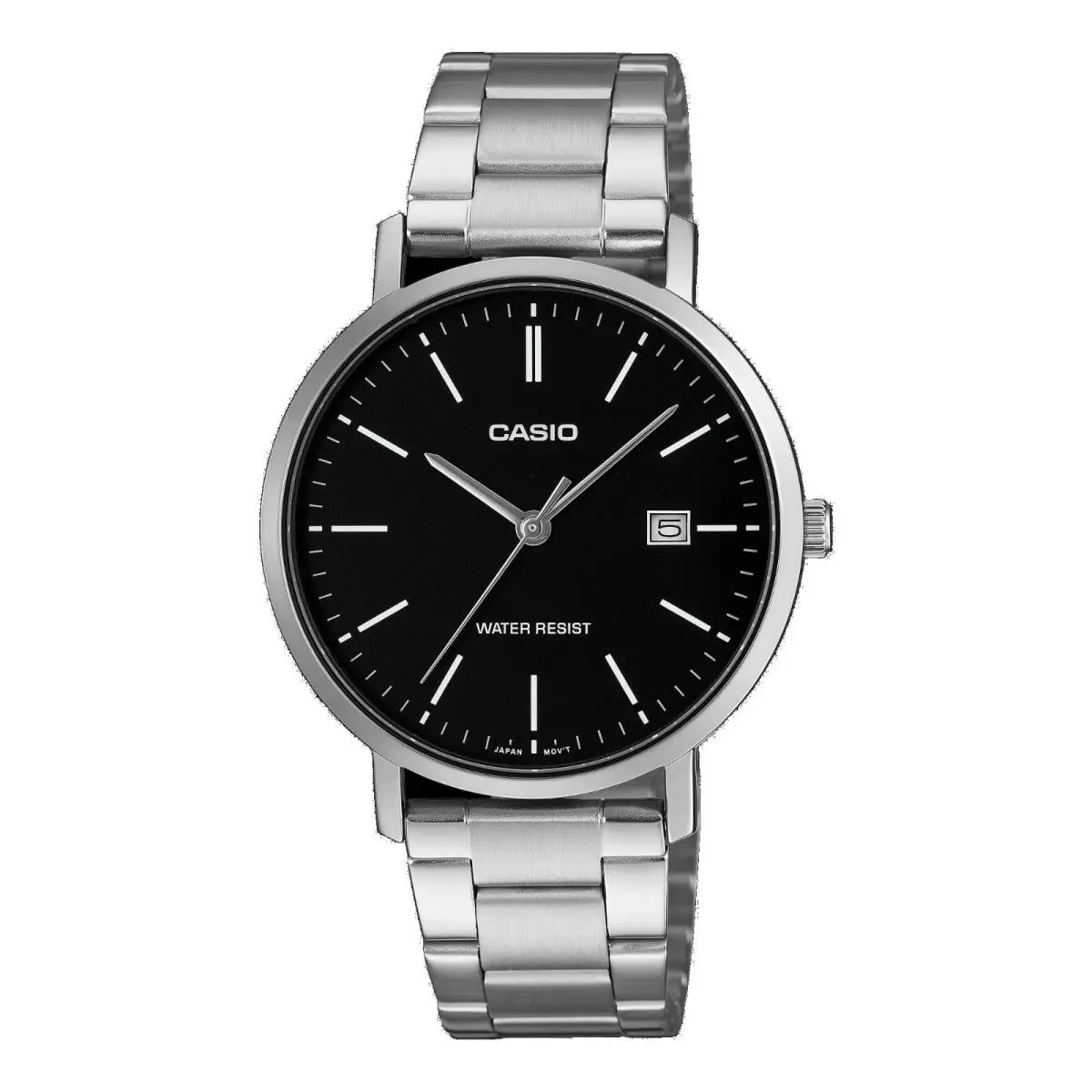 Casio MTP-VT05D-1E Men`s Stainless Steel Minimalistic Black Dial Date Watch