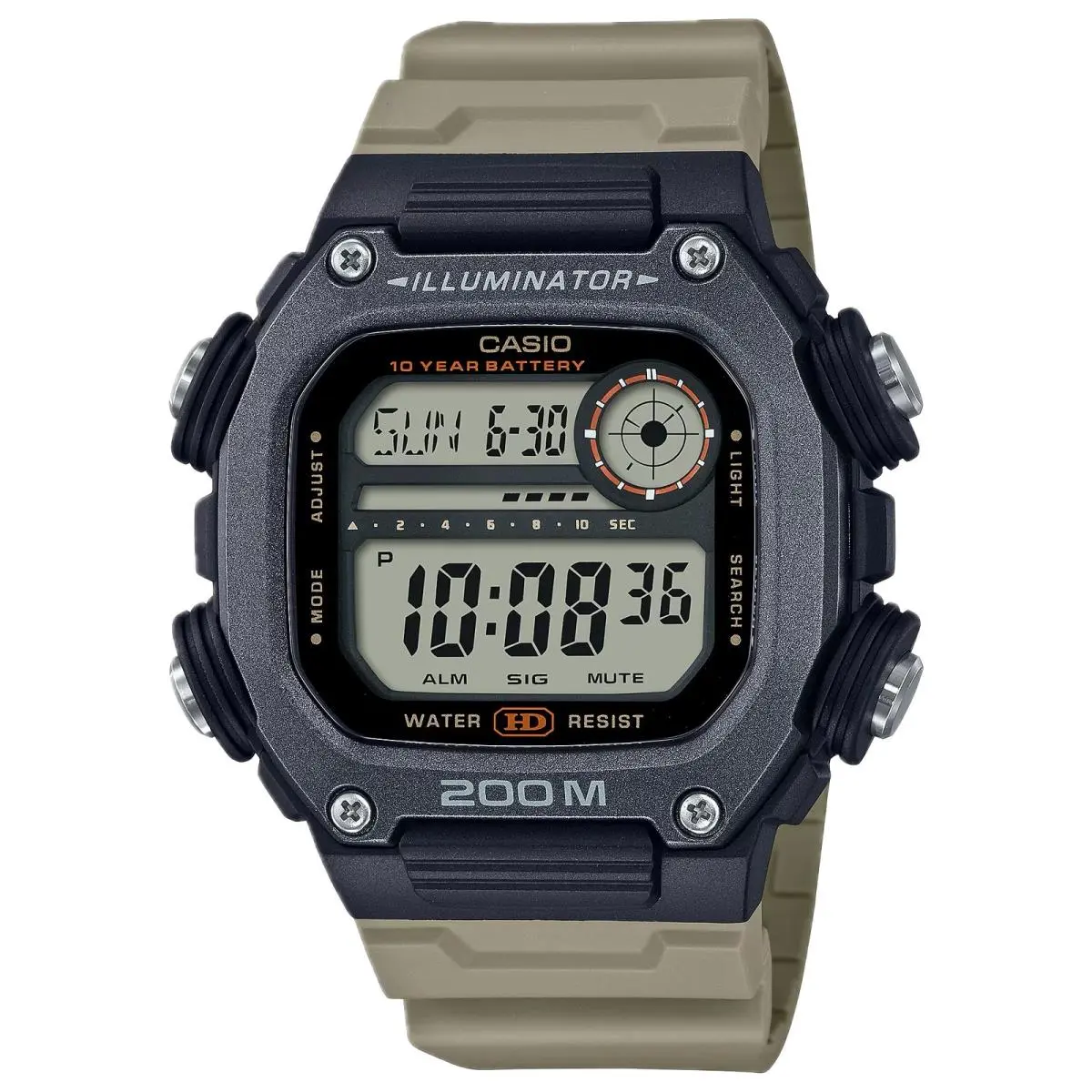 Casio Men`s Heavy-duty Digital Sport Watch with Beige Strap - DW-291HX-5AV