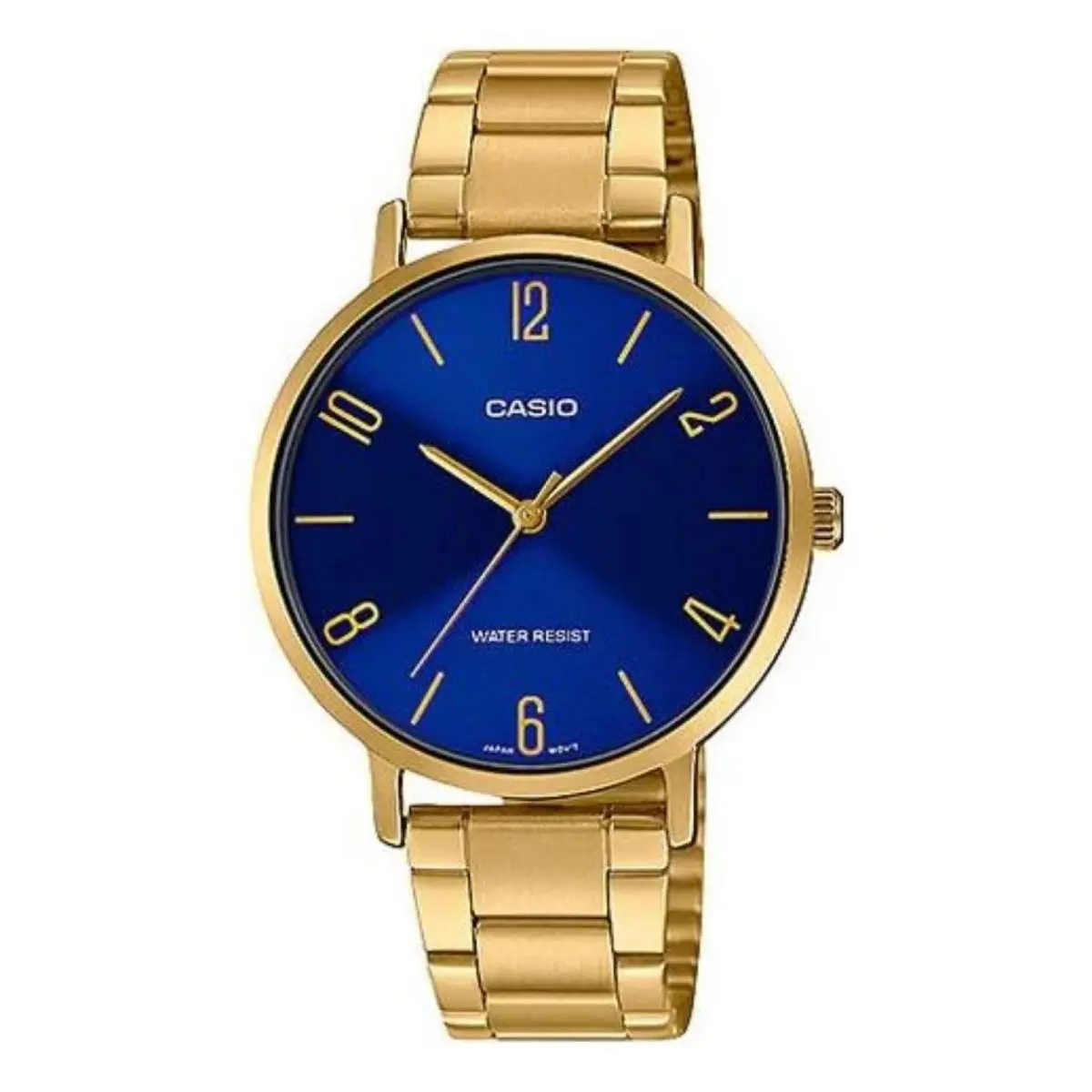 Women’s Gold Stainless Steel Analog Watch with Blue Dial by Casio