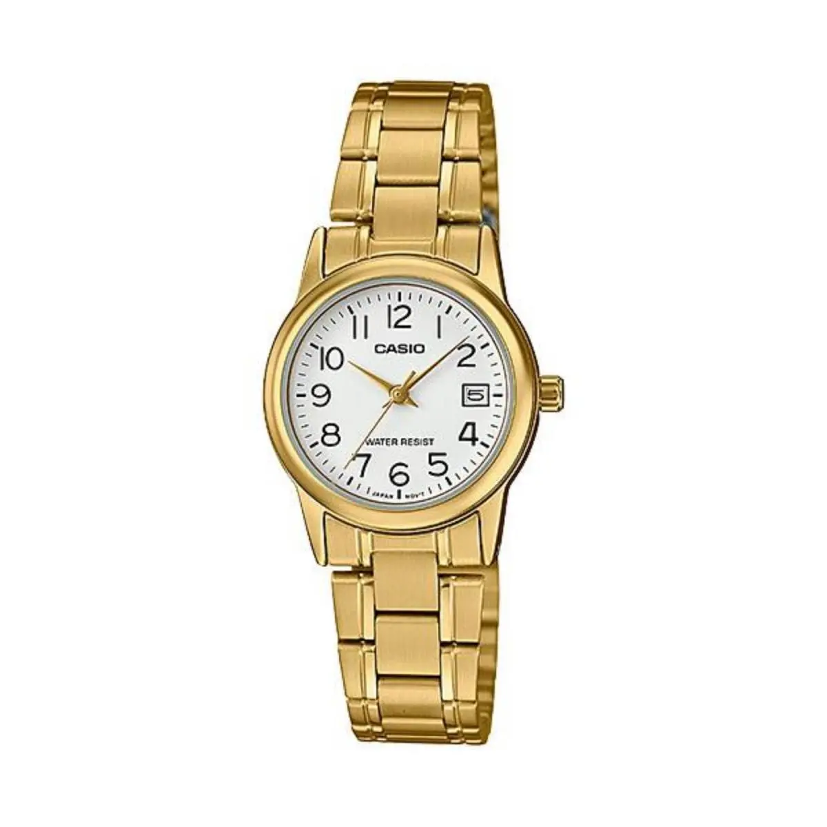Women’s Gold Analog Watch White Dial Steel Bracelet - LTP-V002G-7B2UDF by Casio