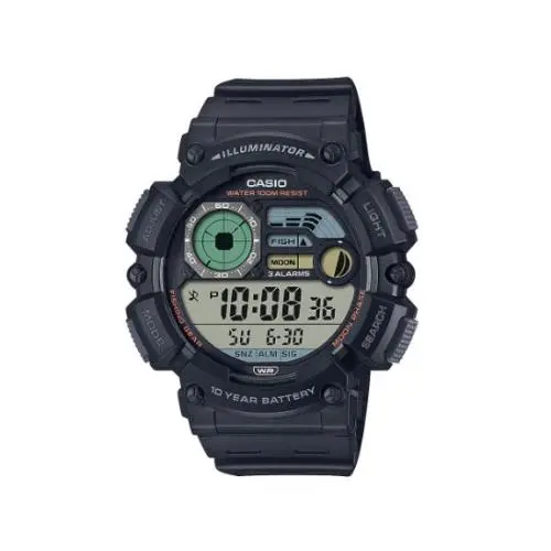 Illuminator Led Light Dual-time Moon Phase Black Watch WS-1500H-1AVCF by Casio