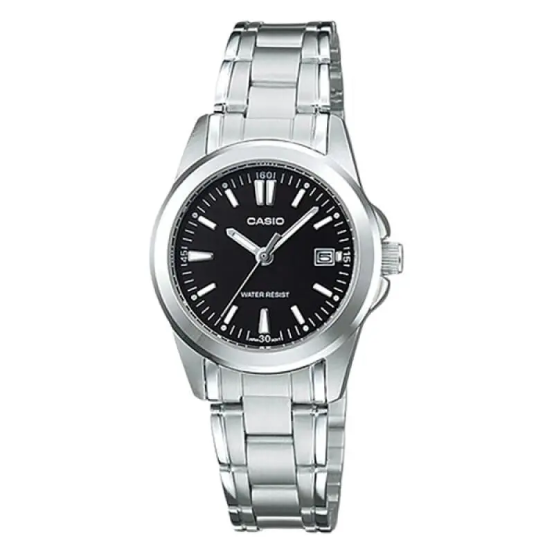 Quartz Black Dial Stainless Steel Women`s Wrist Watch LTP-1215A-1A2DF by Casio