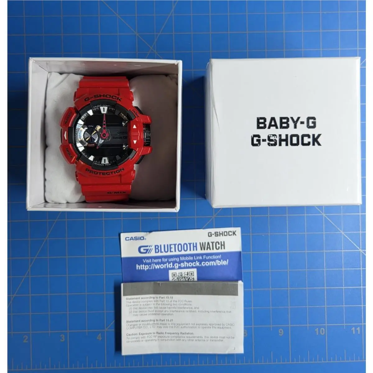 G-shock GBA-400 G`mix Bluetooth Red Black Watch Module 5473 20BAR Mint by Casio