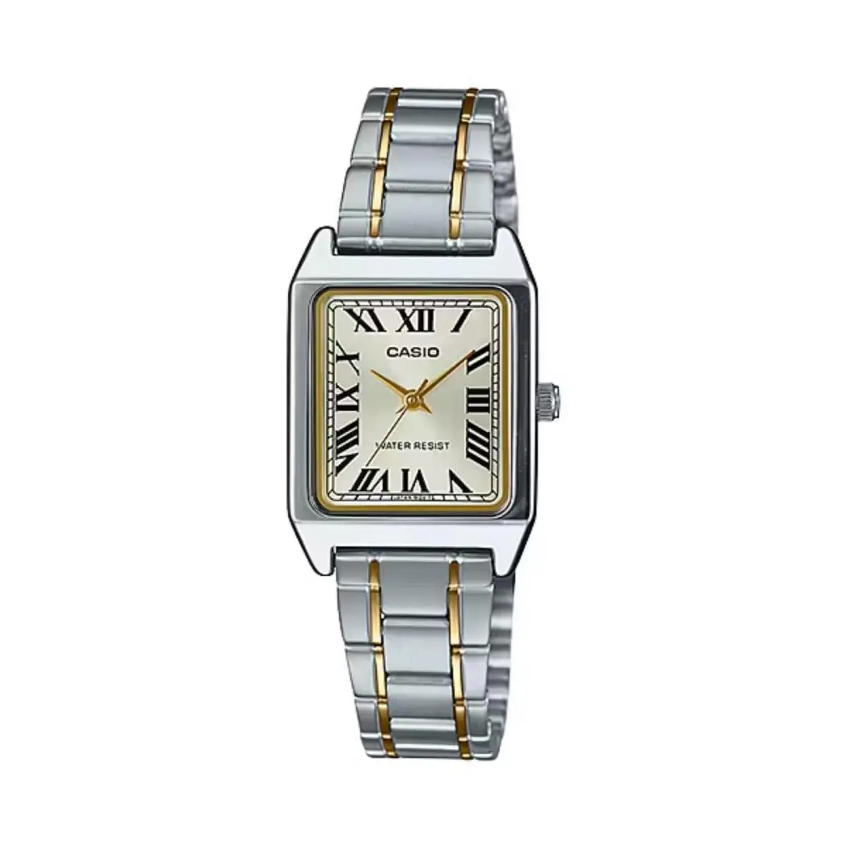 Women’s Two Tone Rectangular Analog Watch - LTP-V007SG-9BUDF by Casio