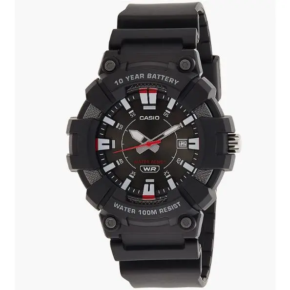 Youth Analog Black Dial MW-610H-1AVCF Men`s Black Resin 100M Watch by Casio