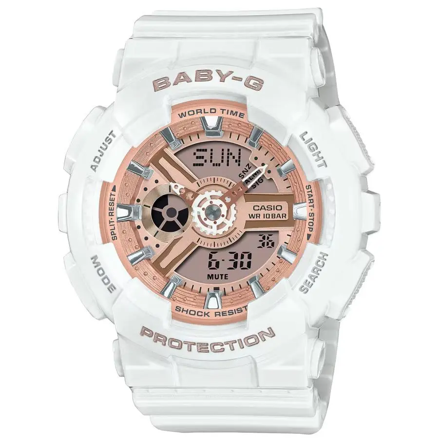G-shock Baby-g Analog/digital Watch White Resin BA-110-7A1 by Casio