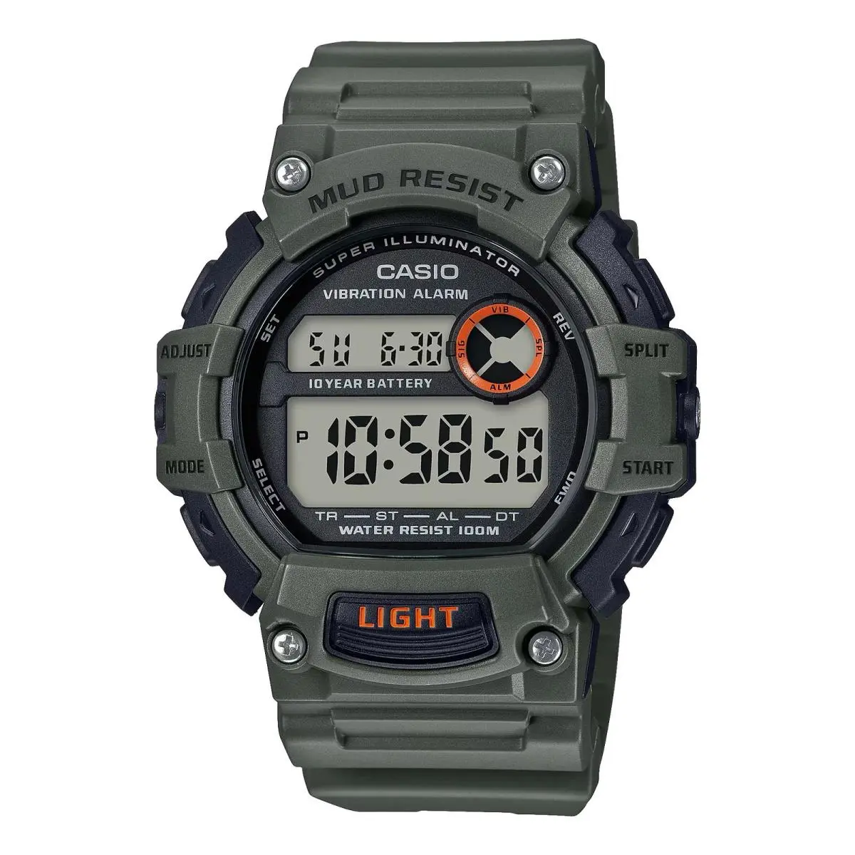 Casio Men`s Tactical Digital Sport Watch with Green Dial - TRT-110H-3AV