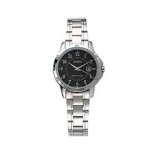 LTP-V004D-1BUDF Women`s Stainless Steel Black Dial Analog Wrist Watch by Casio