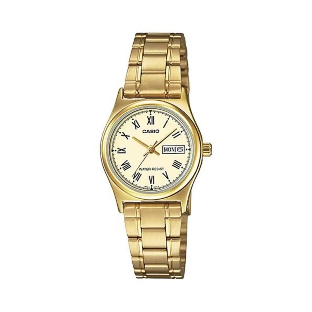 Women’s Gold Stainless Steel Watch with Champagne Dial - LTP-V006G-9BUDF by Casio