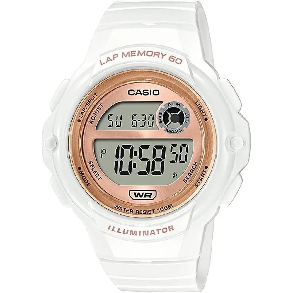 Women`s Digital Sports  White Resin Band Wrist Watch LWS-1200H-7A2VCF by Casio