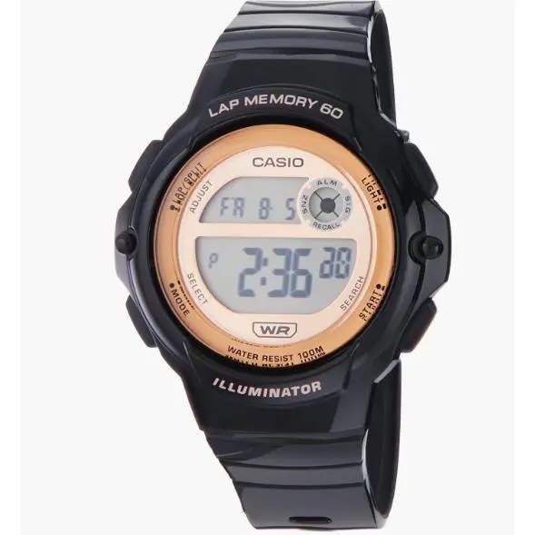 Women`s Digital Sports  Black Resin Band Wrist Watch LWS-1200H-1AVCF by Casio