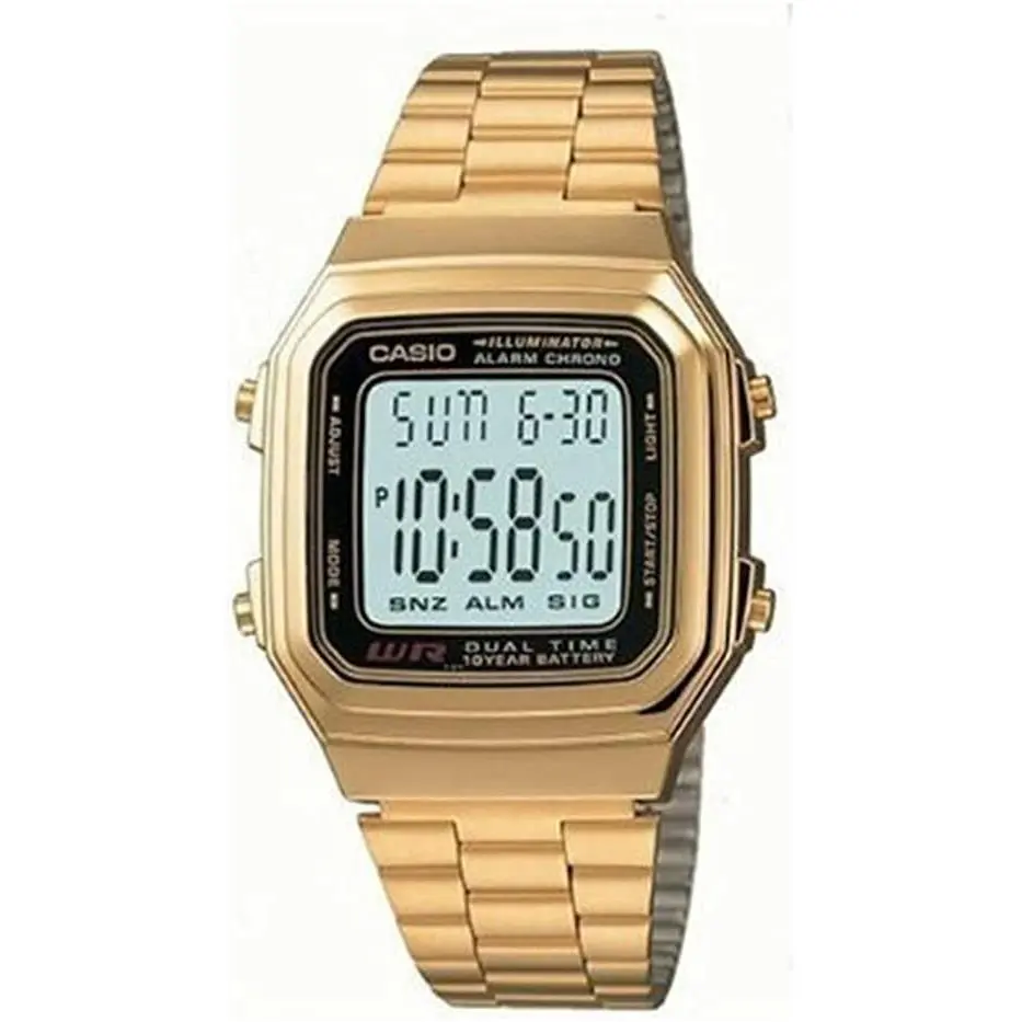 A178WGA-1A Vintage Gold Digital Watch Alarm Chronograph by Casio