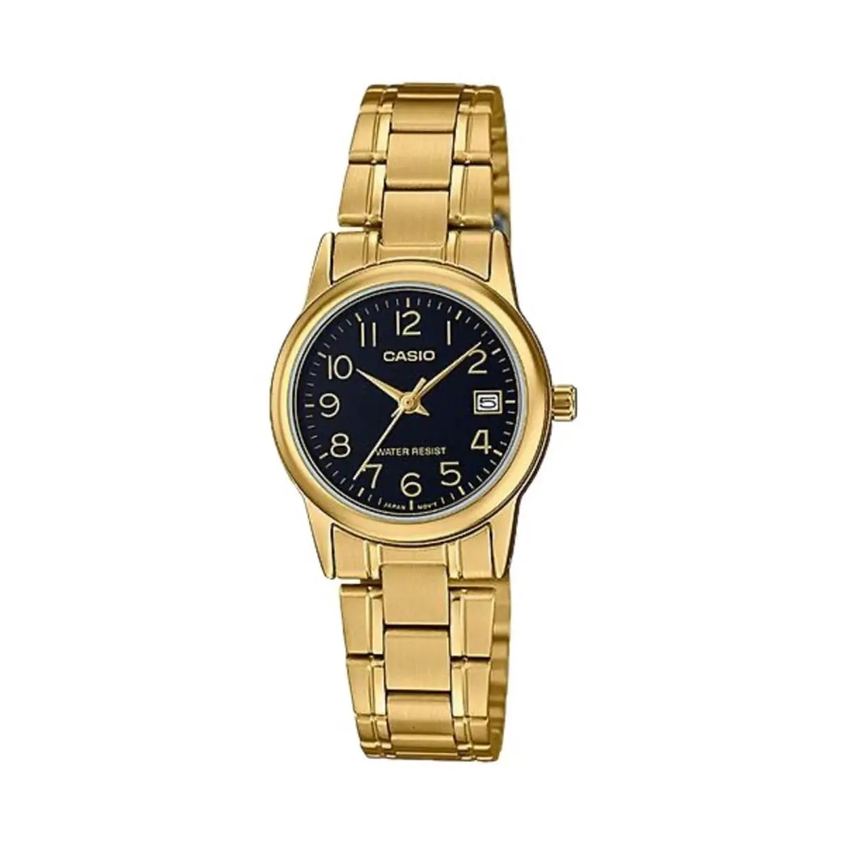 Women’s Black Dial Gold-tone Stainless Steel Bracelet Watch by Casio