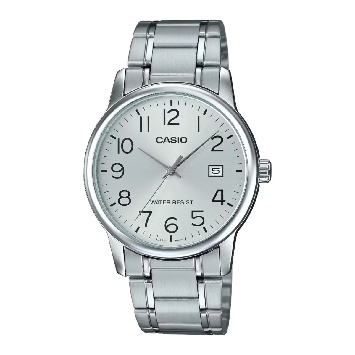 Men’s Silver Digital Watch with Silver Dial - MTP-V002D-7B by Casio