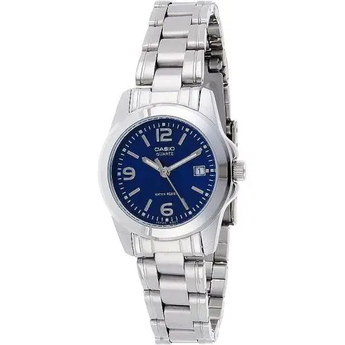 Quartz Blue Dial Stainless Steel Women`s Wrist Watch LTP-1215A-2ADF by Casio