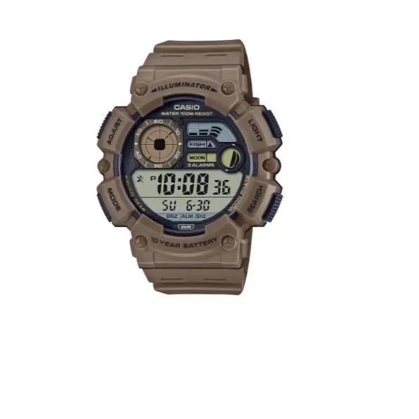 Casio Illuminator Led Light Moon Phase Brown Color Men`s WS-1500H-5AVCF Watch