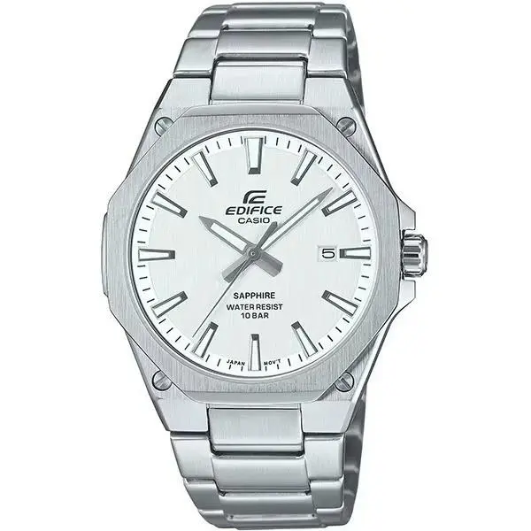 Edifice Efr S108DJ 7AJF White White Dial Slim Quartz Men`s Watch by Casio