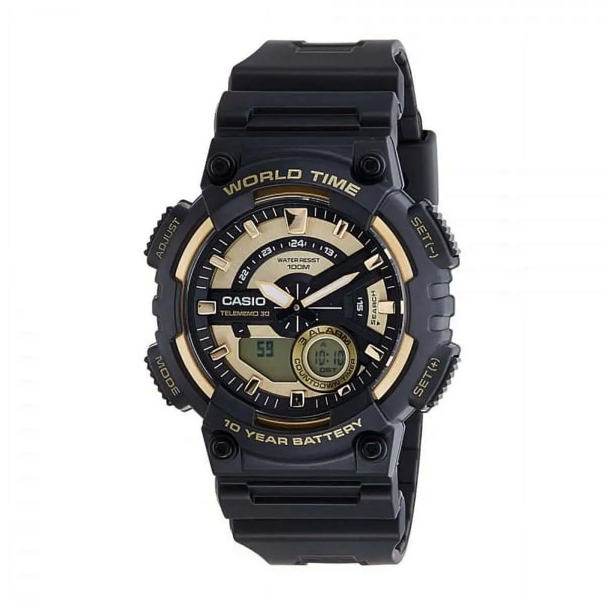 Casio Men`s Ana-digi Watch Black/gold AEQ110BW-9AVCF