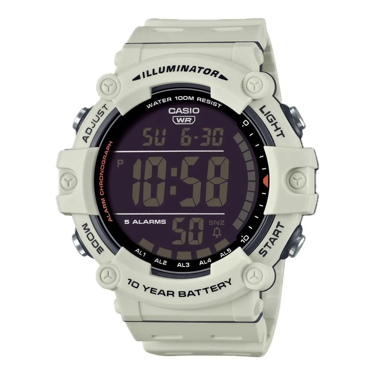 Men’s White Digital Watch with Black Dial - AE-1500WH-8B2V by Casio