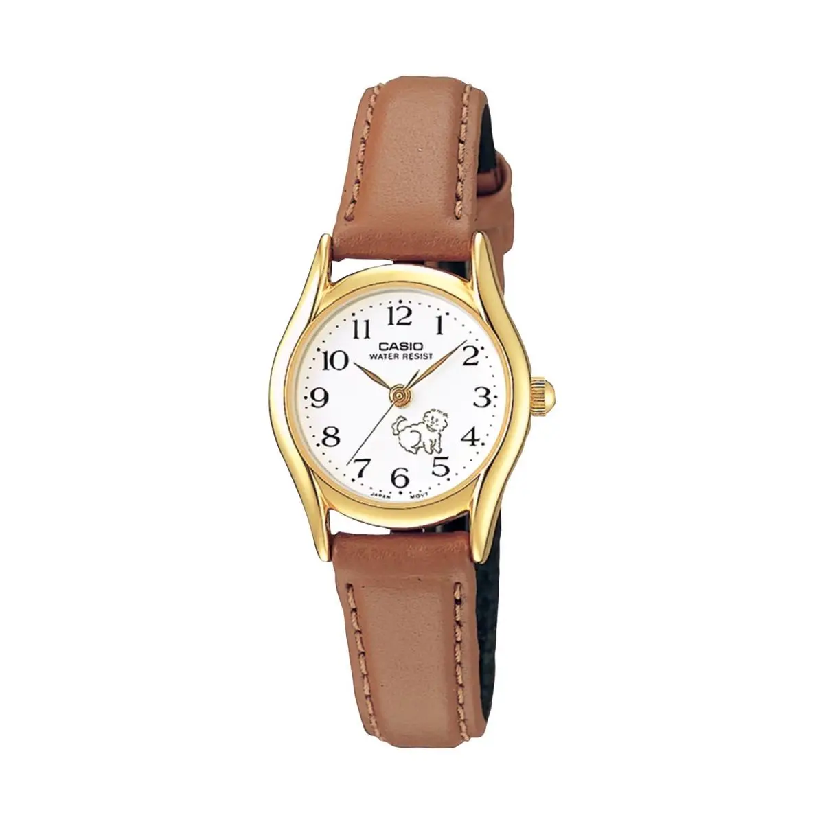 Women’s White Dial Analog Watch with Tan Leather Strap - LTP-1094Q-7B7RDF by Casio