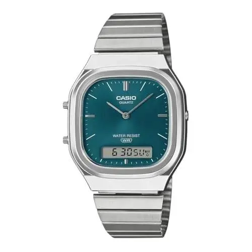 AQ-240E-3ADF Analog Digital Watch Green Dial by Casio