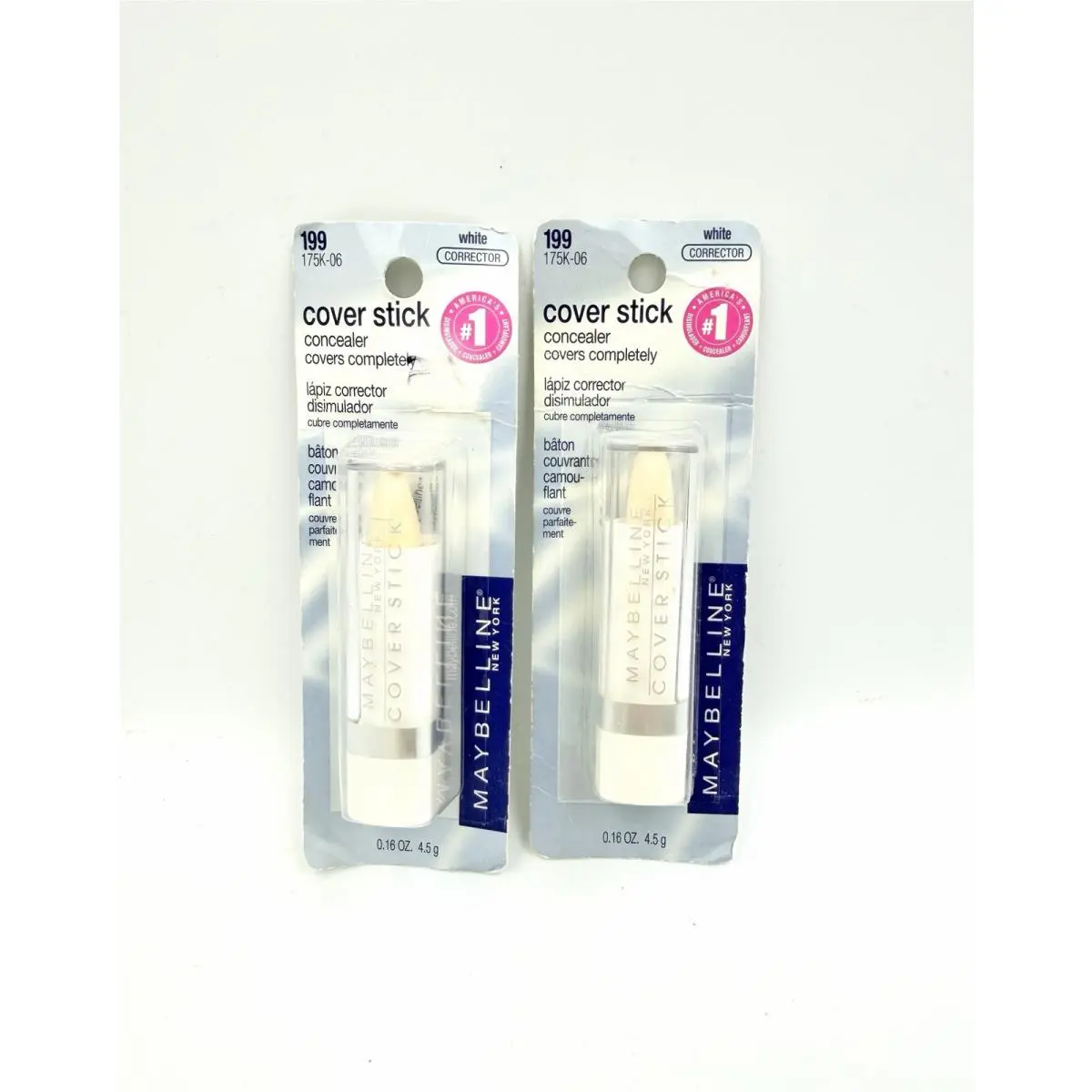 Lot Of 2 Maybelline Cover Stick Concealer 199 White Corrector 175K-06 Read