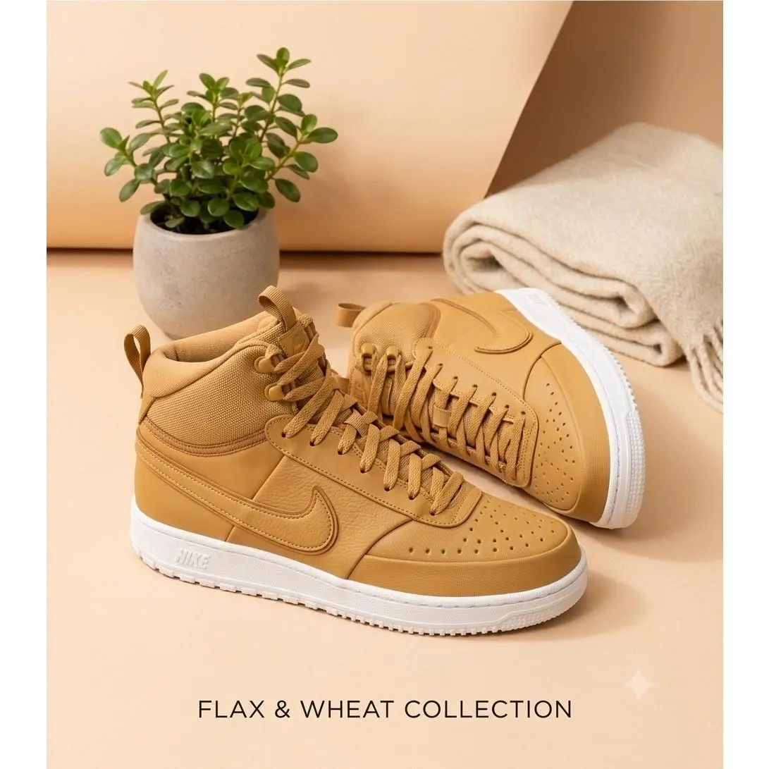 Men`s Court Vision Mid Winterized Shoes Gold 8 US by Nike