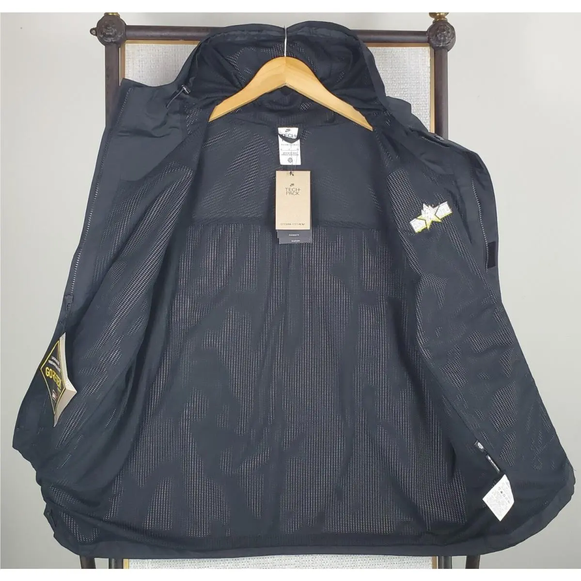 Nike clothing - golf casual jacket coat windbreaker swoosh nike fit full zip waterproof windproof vintage performance sportswear wicking breathable 2023 nba all star game storm fit advanvced goretex gore tex salt - Black 12