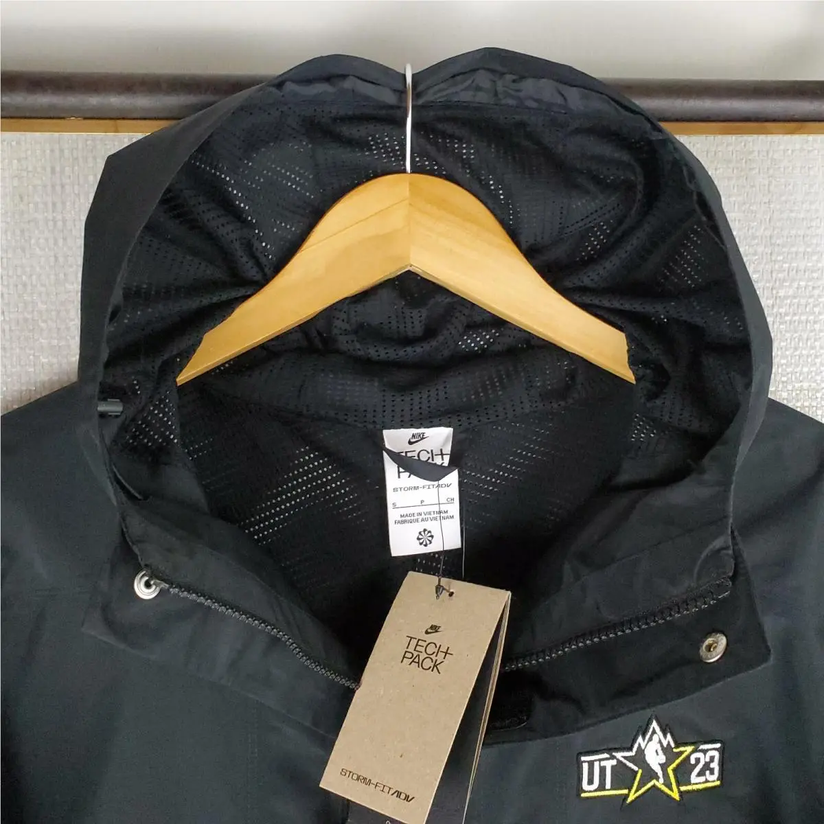 Nike clothing - golf casual jacket coat windbreaker swoosh nike fit full zip waterproof windproof vintage performance sportswear wicking breathable 2023 nba all star game storm fit advanvced goretex gore tex salt - Black 20