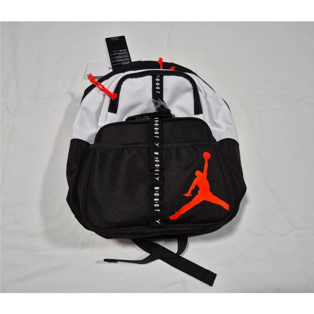 Jordan Kid Backpack Laptop Lunch Box Black White School Bag 9A0775 by Nike