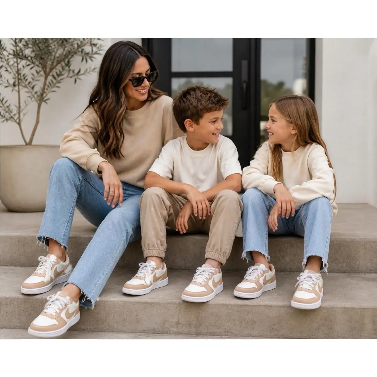 Court Borough Low Youth 7 Womens 8.5 Phantom Linen White Sneakers by Nike