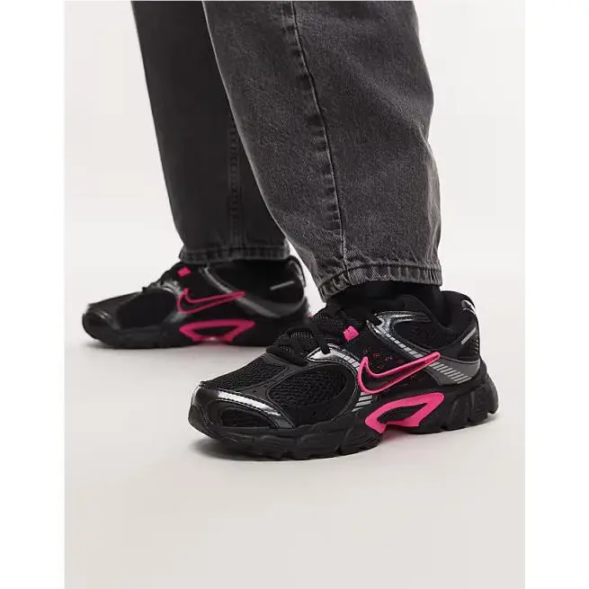 Women`s V5 Runner Laced Shoes Black/pink Size 8 by Nike