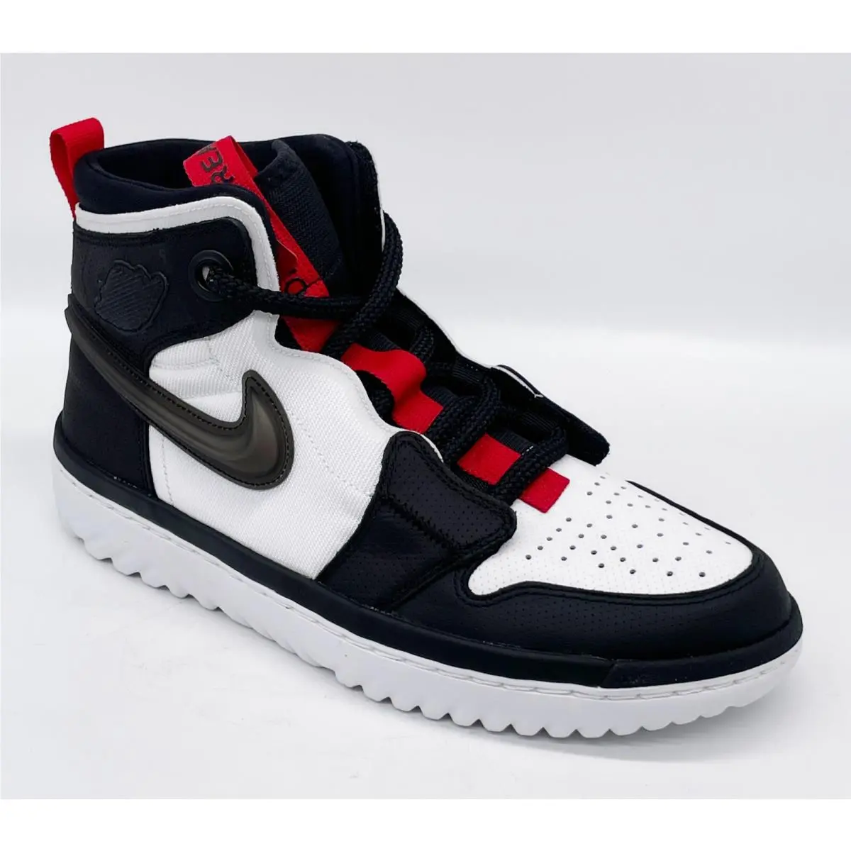 Air Jordan 1 High React Sneakers Size 10.5 Mens Black White Red AR5321-016 by Nike