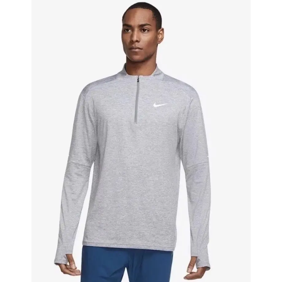 Dri-fit Element 1/4-Zip Gym Running Top Smoke Grey Men Sz Large DD4756 084 by Nike