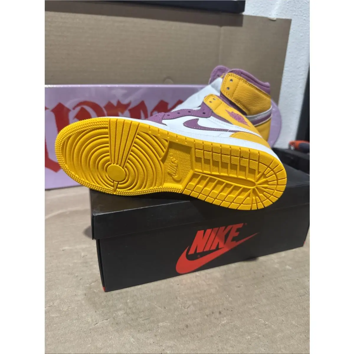 Nike shoes - Air Jordan 1 - Air - Purple, Yellow, White 5