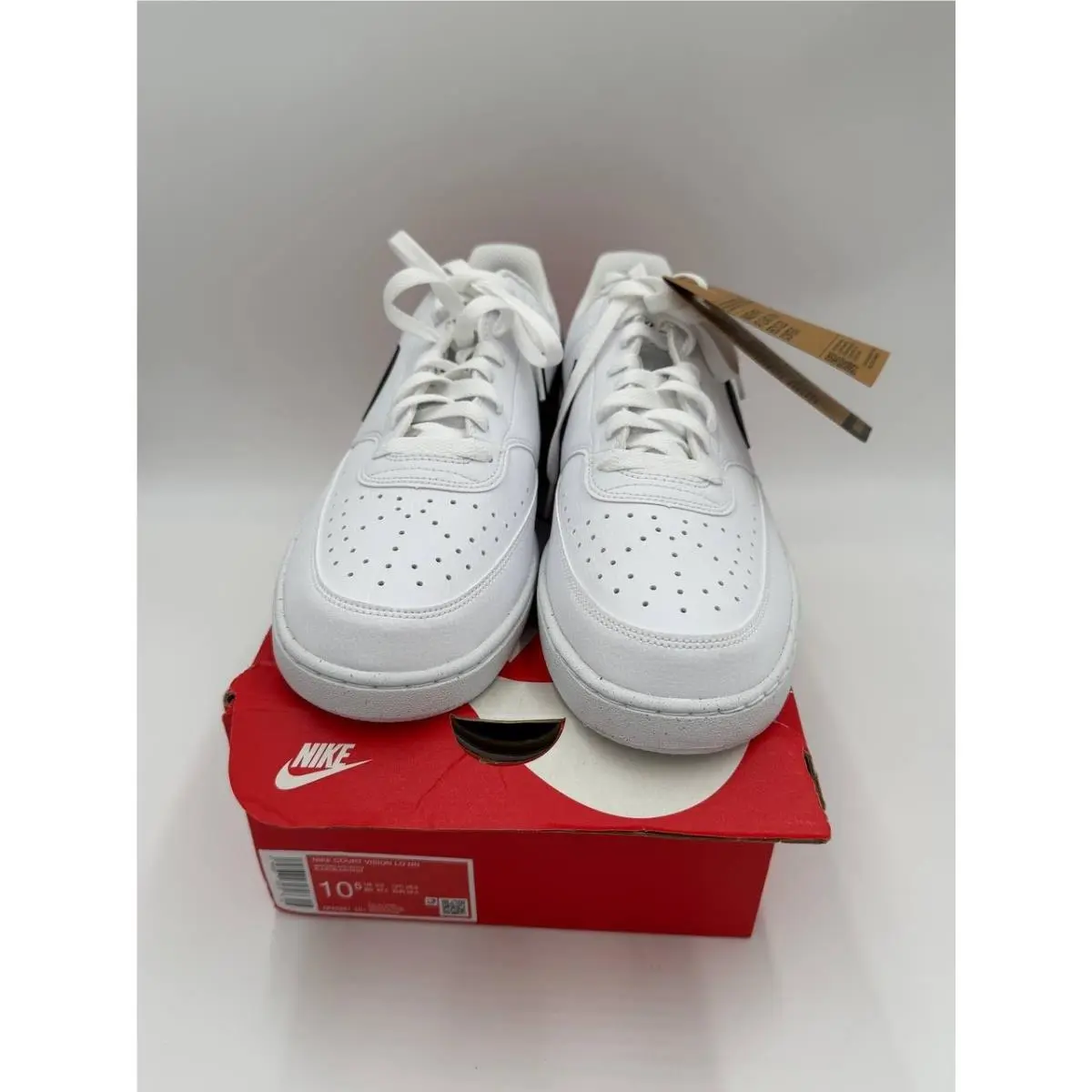 Men`s Court Vision Low Next Nature Sneakers White/black/white Size 10.5 US by Nike
