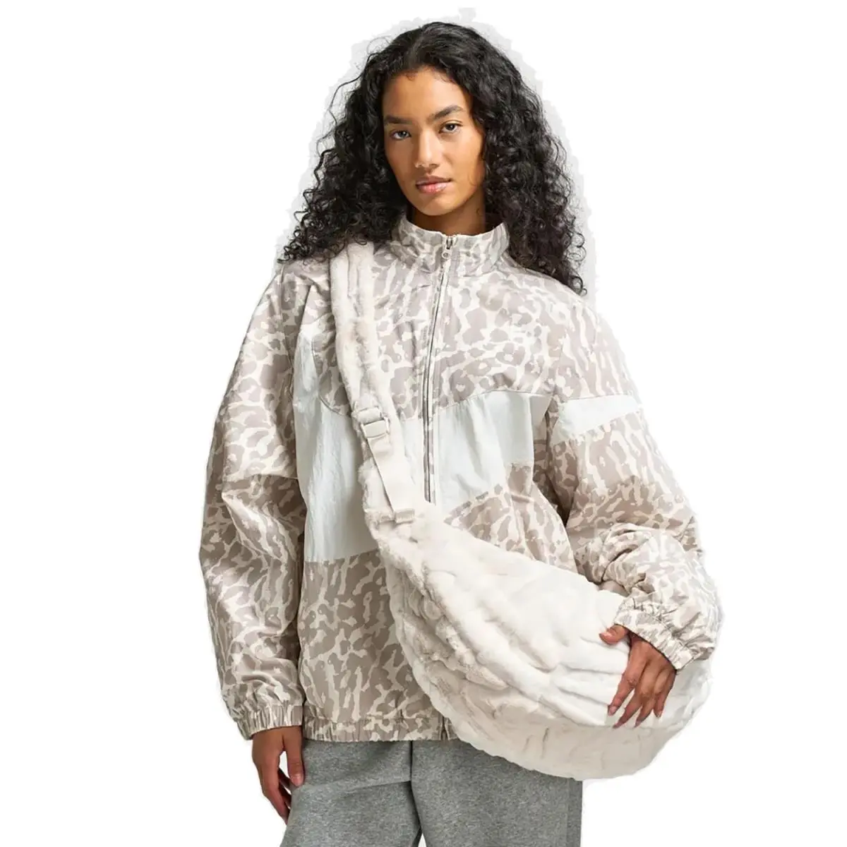 Nike Sportswear Phantom HQ7515-030 Fur Women`s Shoulder Slouchy Bag 19L