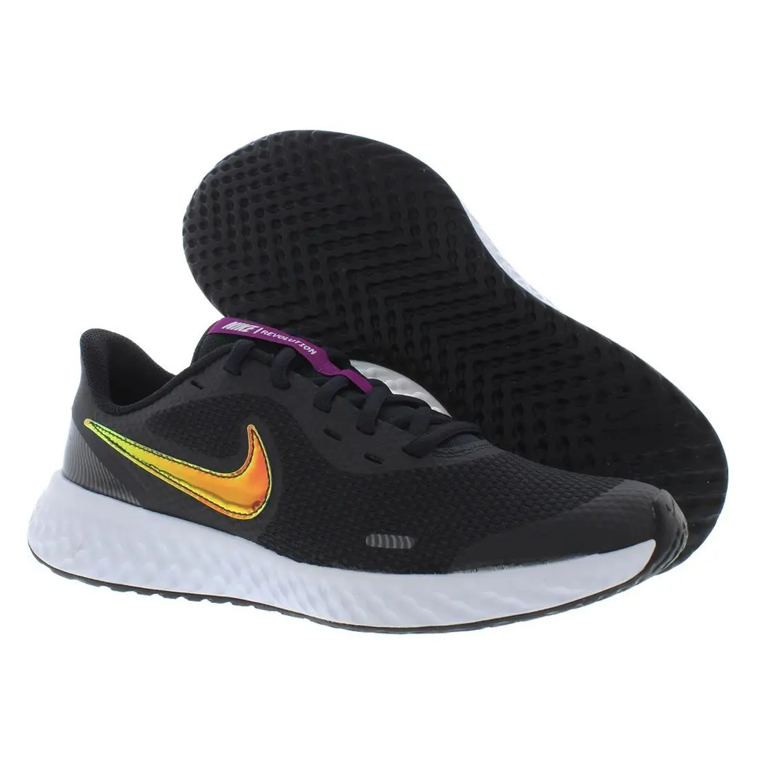 Nike Revolution 5 Power Girls Shoes Size 7 Color: Black/white
