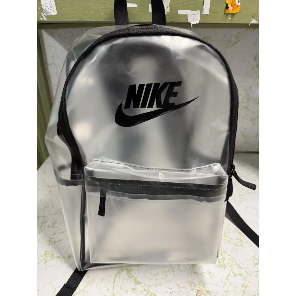 Heritage Clear Crystal Backpack HV8920 Transparent School Stadium Bag Nwt⁠ by Nike