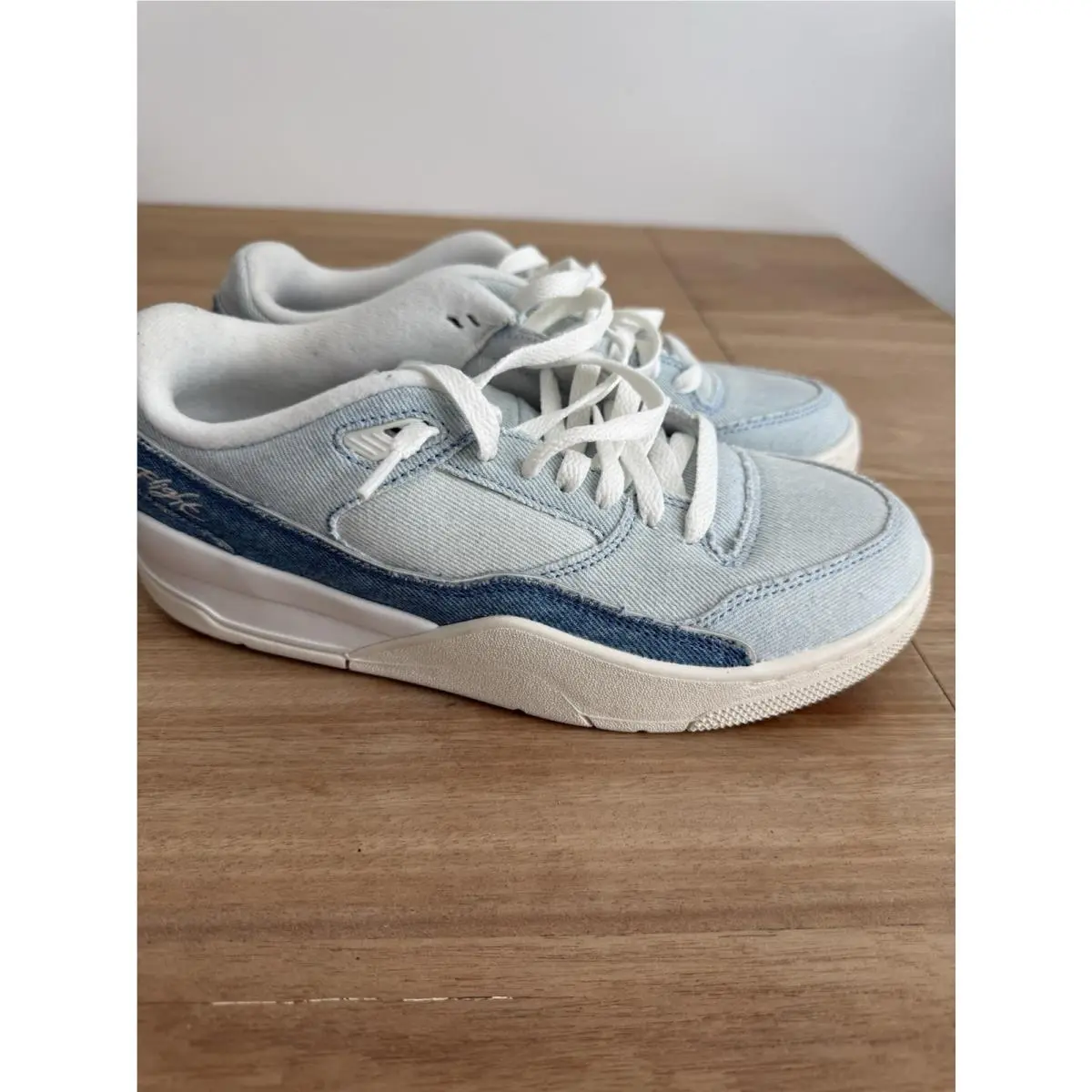 Air Jordan Flight Court Denim Sneakers Women Size 9 Light Blue White Casual by Nike