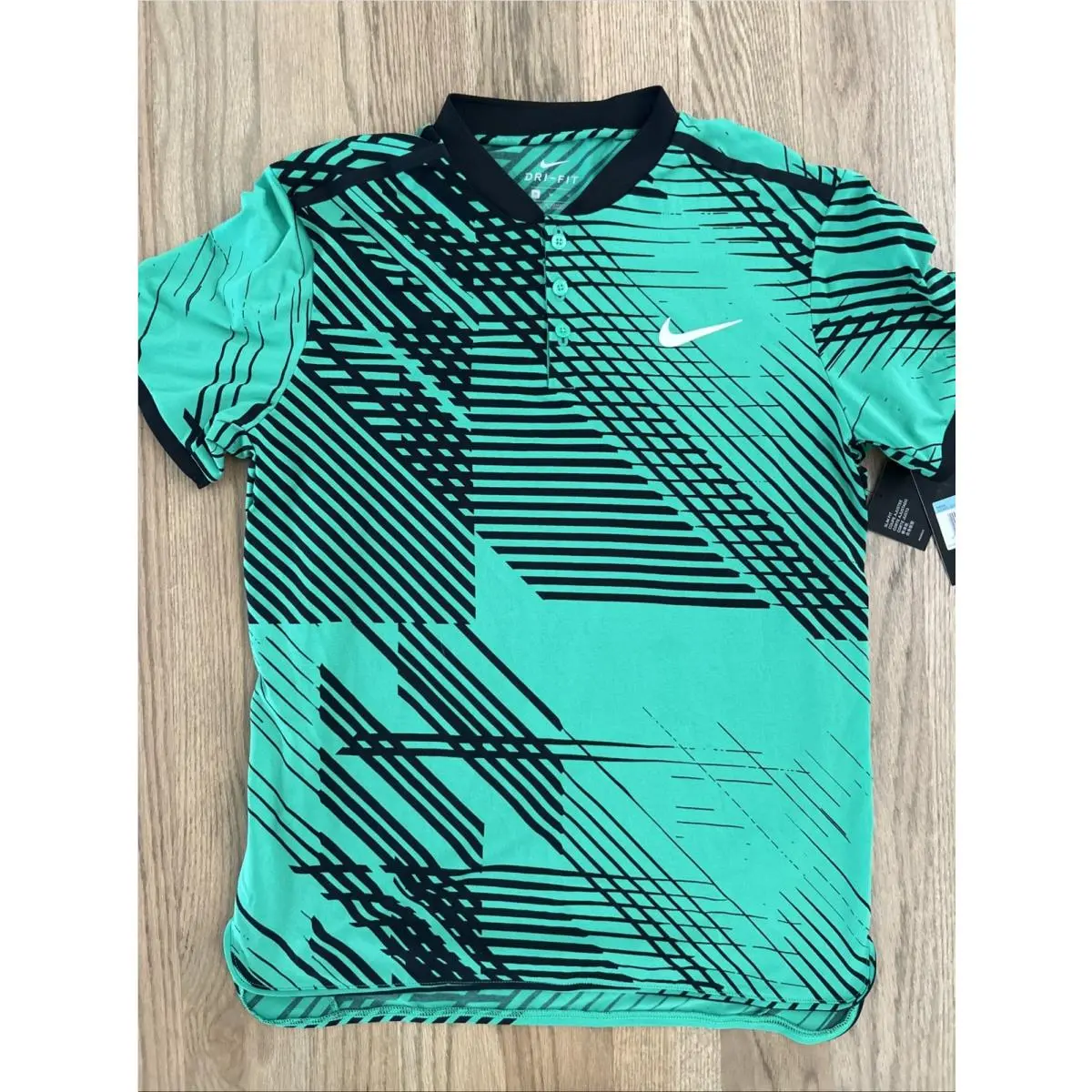 Nike Roger Federer RF 2017 Indian Wells Miami Henley Tennis Shirt M Nadal