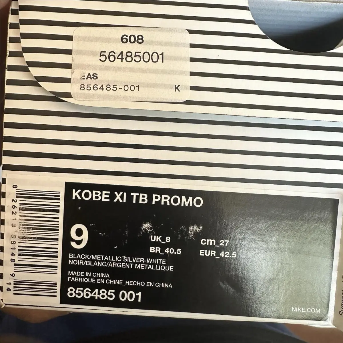 Nike shoes - Nike Kobe 11 - Kobe - 856485-001 - Black, Manufacturer: Black/Metallic Silver-White 3