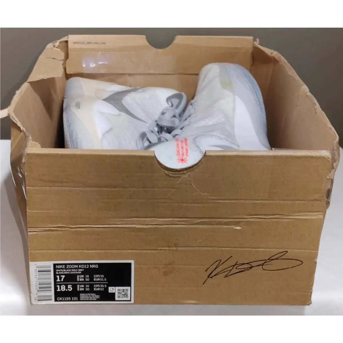 Nike shoes - Nike KD 12 - CK1195-101 - White Wolf Grey, Multi-Colored (UPC: 00193152710504) 15