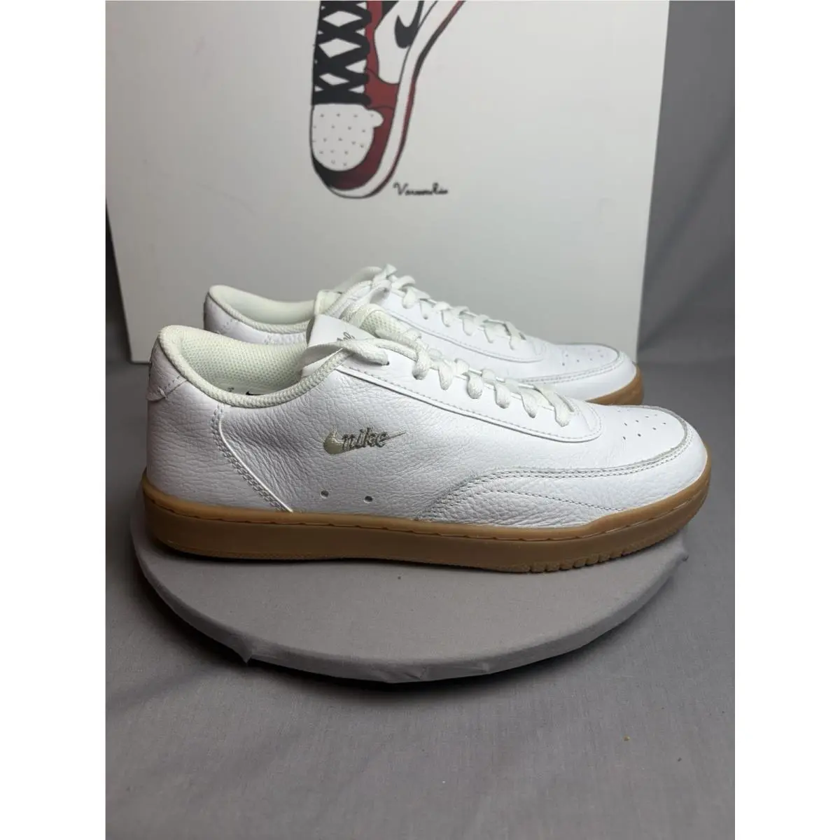 Court Vintage Premium White Gum Sole Trainers Size 7 by Nike
